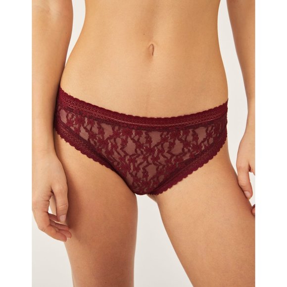 FREE PEOPLE Daisy Lace Bikini Undies / Pomegranate Wine - Picture 2 of 6
